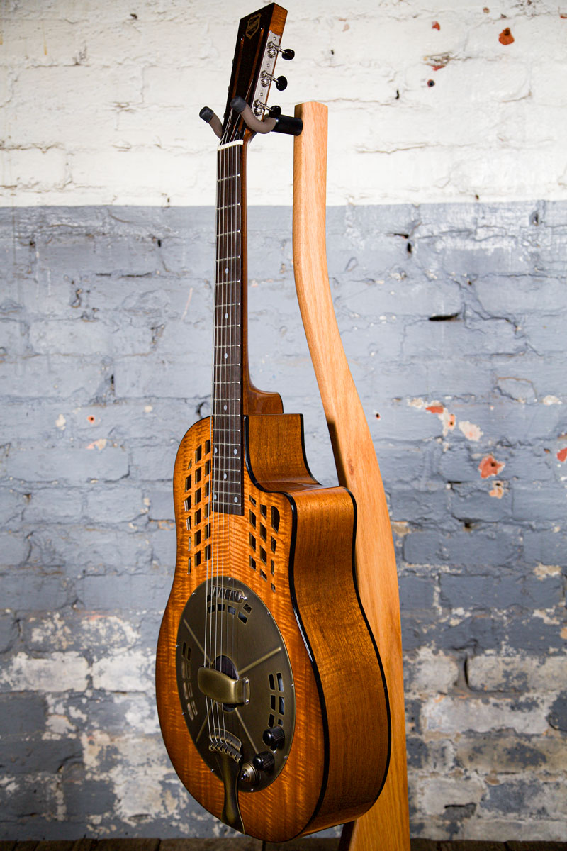 National Guitars: Reso-Rocket WB Figured Mahogany w/ Antique Brass Hot Plate